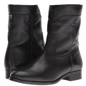 Frye Cara Roper Boot Short Black Leather Western Ankle 3478320-BLK Women's 8 B